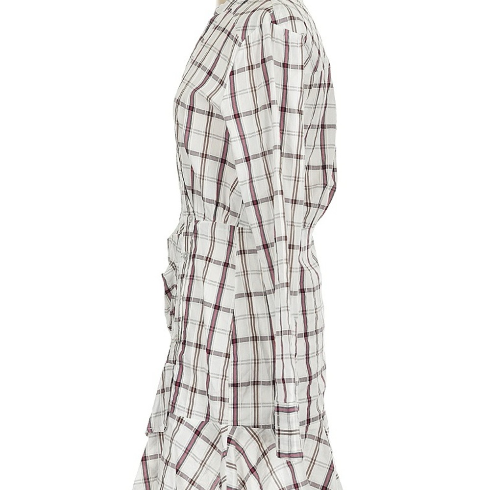 NWT Veronica Beard ‘Sherry’ Asymmetrical Ruffle Hem Shirt Dress Sz S - Picture 4 of 9